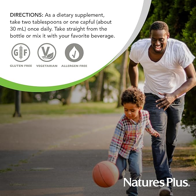 Natures Plus Source of Life Gold Multivitamin Liquid - 30 fl oz - Includes Vitamins D3, B12, K2 & Over 120 Whole Food Nutrients - 60 Total Servings - Pack of 2