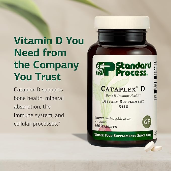 Standard Process Cataplex D - Supports Immune Function, Bone Density & Mineral Absorption - Immune Health Supplement with Vitamins A & D - Gluten-Free, Non-Dairy & Non-Soy - 360 Tablets